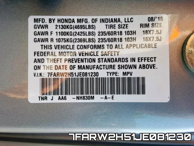 7FARW2H51JE081230 фото 2