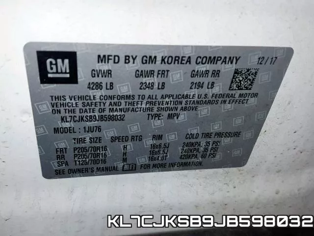 KL7CJKSB9JB598032 фото 2