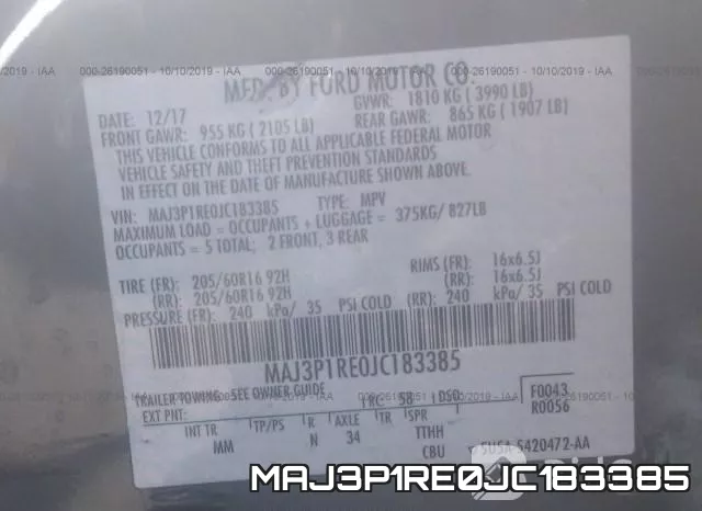 MAJ3P1RE0JC183385 фото 10