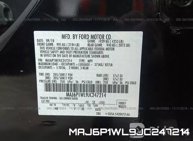 MAJ6P1WL9JC247214 фото 9
