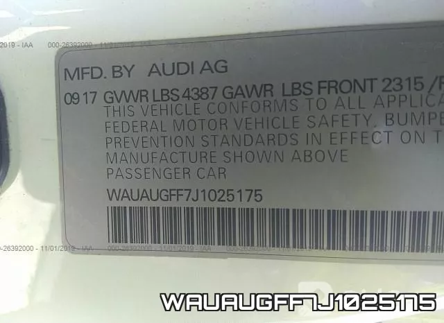 WAUAUGFF7J1025175 фото 10