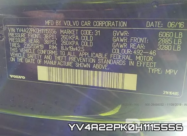YV4A22PK0H1115556 фото 10