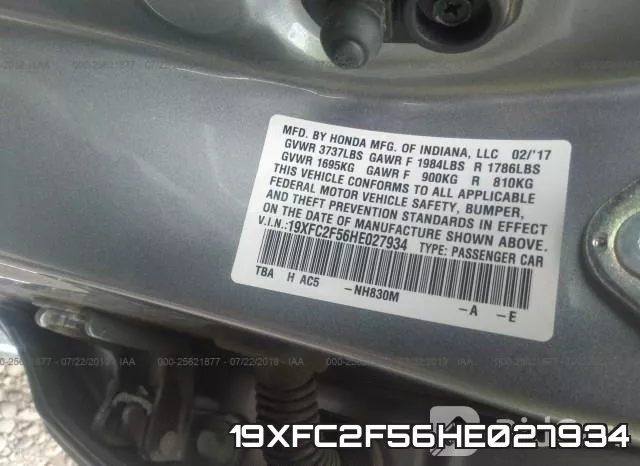 19XFC2F56HE027934 фото 9