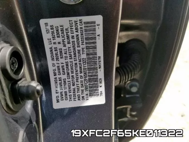 19XFC2F65KE011322 фото 2