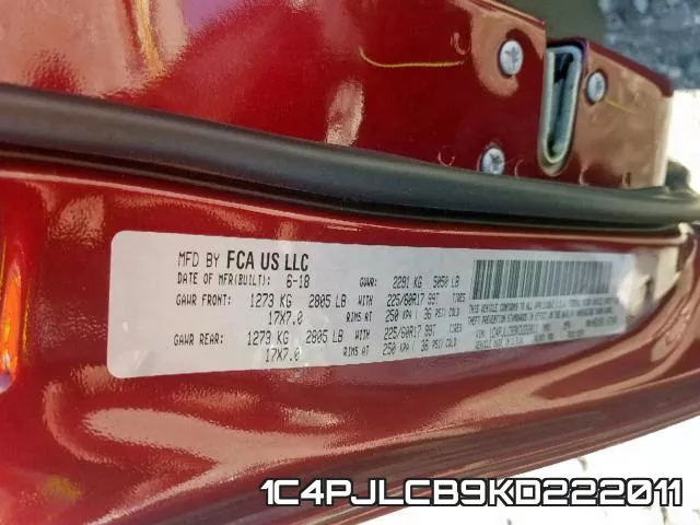 1C4PJLCB9KD222011 фото 2