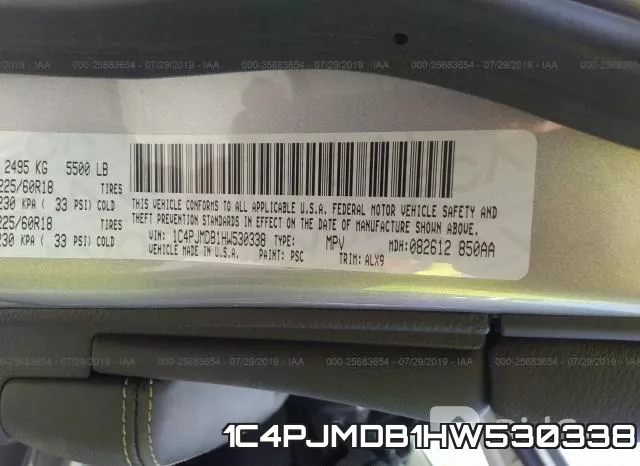 1C4PJMDB1HW530338 фото 10