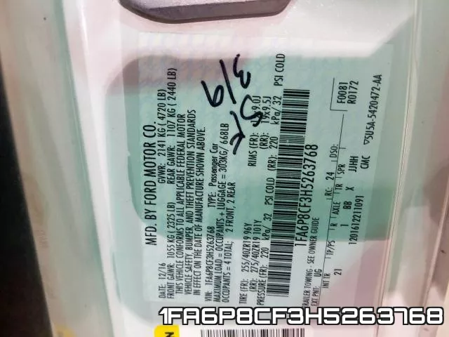 1FA6P8CF3H5263768 фото 2