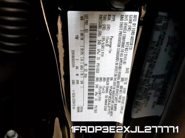 1FADP3E2XJL277771 фото 2
