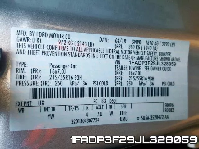 1FADP3F29JL328059 фото 2