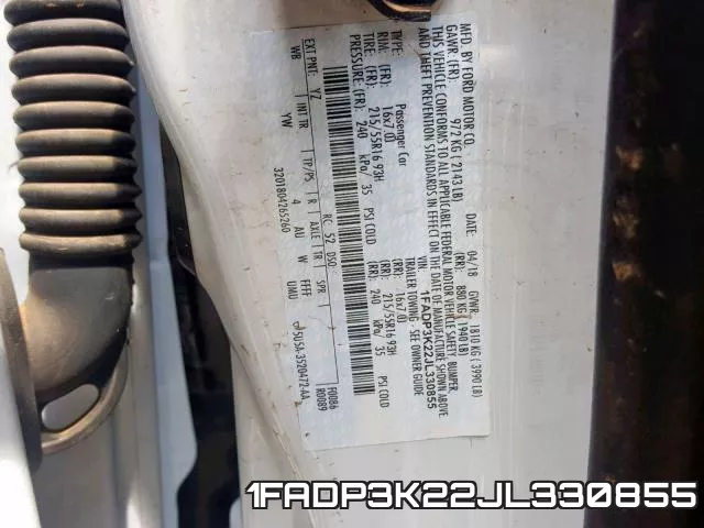 1FADP3K22JL330855 фото 2