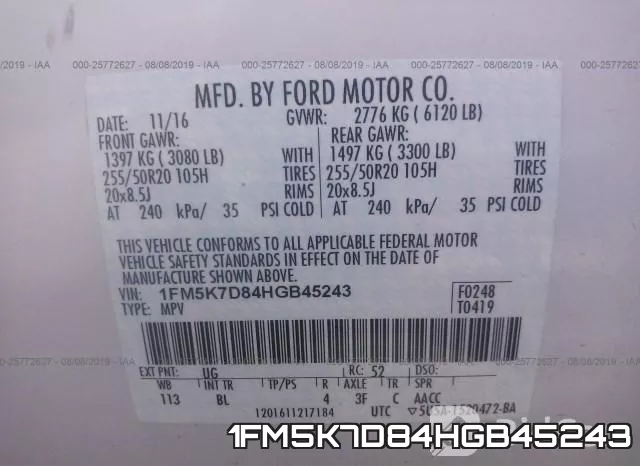 1FM5K7D84HGB45243 фото 9