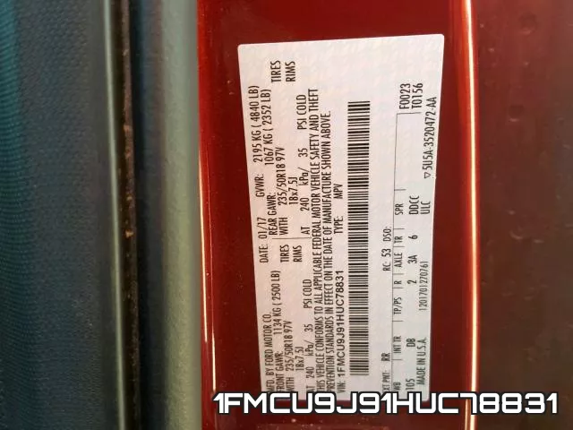 1FMCU9J91HUC78831 фото 2