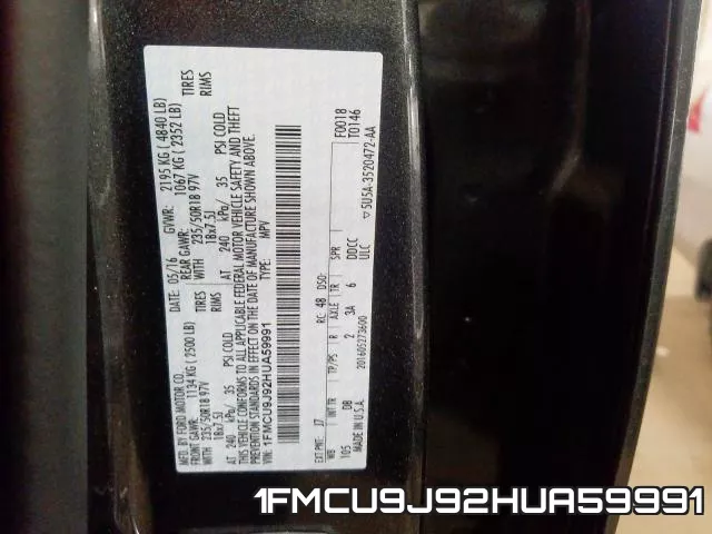 1FMCU9J92HUA59991 фото 2