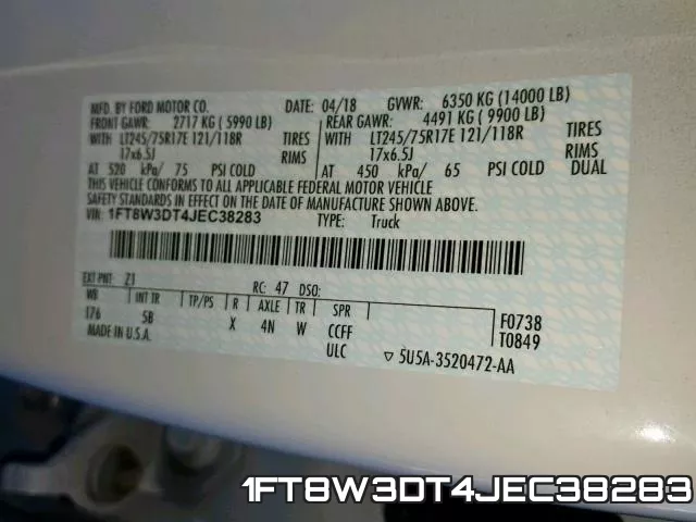 1FT8W3DT4JEC38283 фото 2