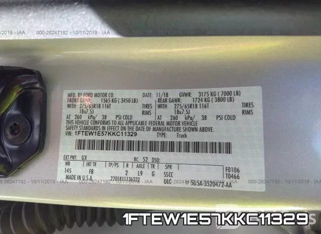 1FTEW1E57KKC11329 фото 10