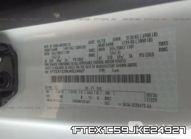1FTEX1C59JKE24927 фото 10