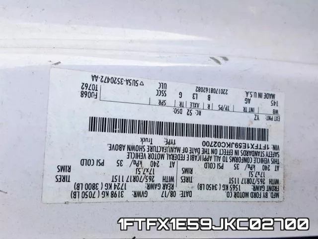 1FTFX1E59JKC02700 фото 2