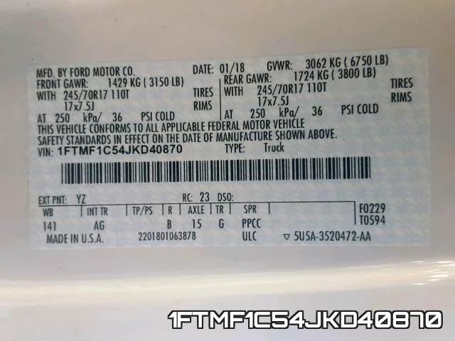 1FTMF1C54JKD40870 фото 2