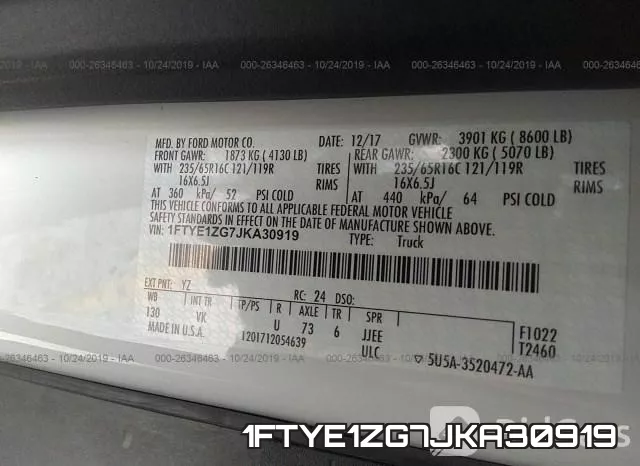 1FTYE1ZG7JKA30919 фото 10