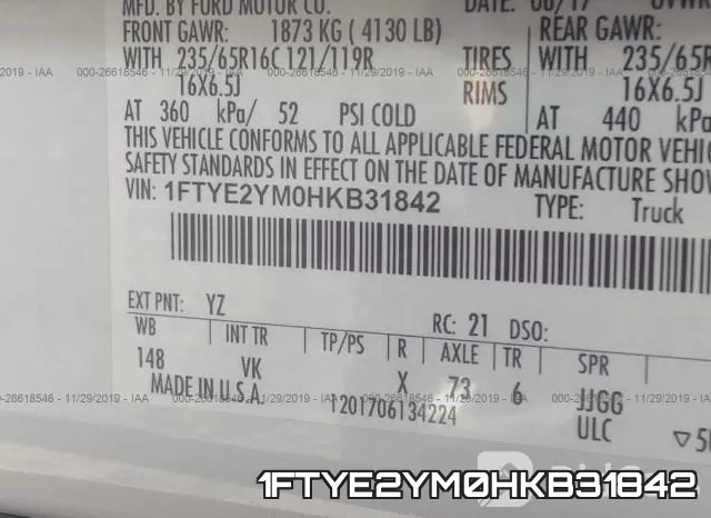 1FTYE2YM0HKB31842 фото 10
