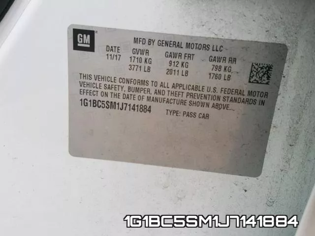 1G1BC5SM1J7141884 фото 2