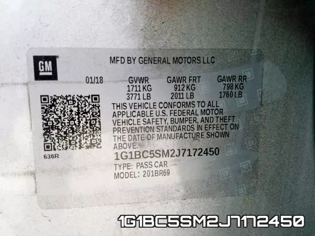 1G1BC5SM2J7172450 фото 2