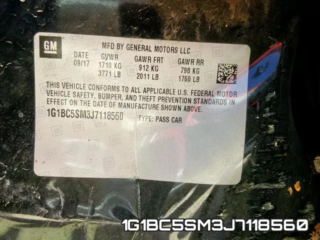 1G1BC5SM3J7118560 фото 2