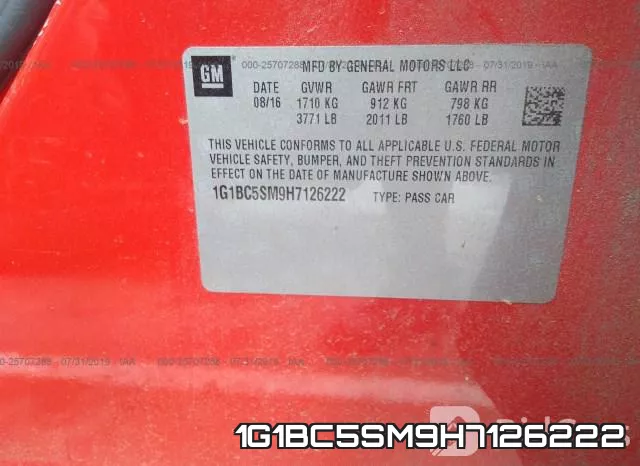 1G1BC5SM9H7126222 фото 9