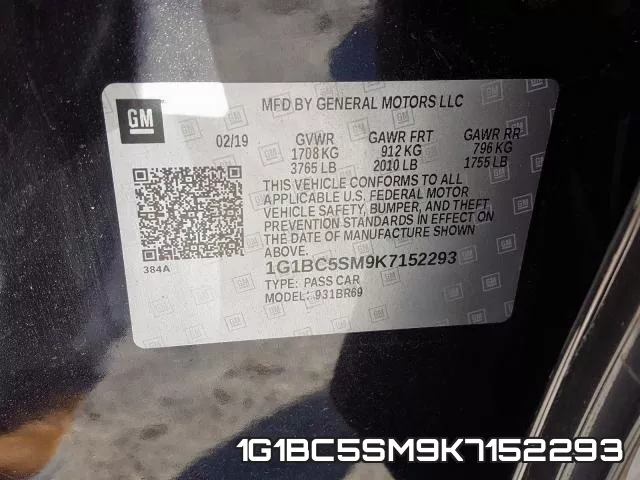 1G1BC5SM9K7152293 фото 2