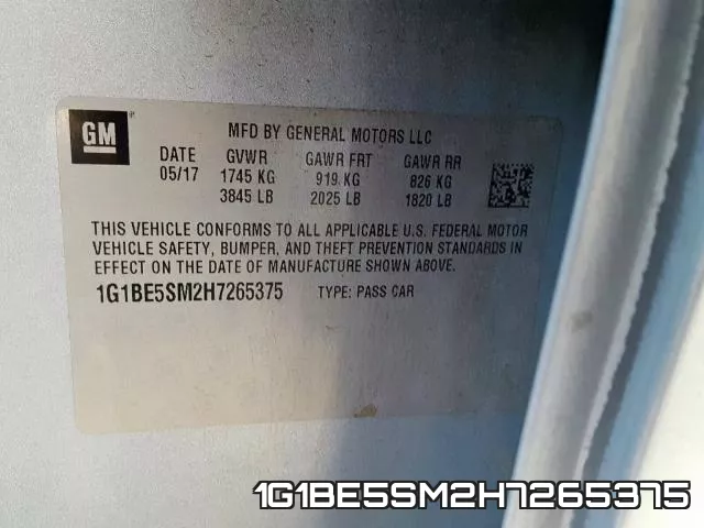 1G1BE5SM2H7265375 фото 2