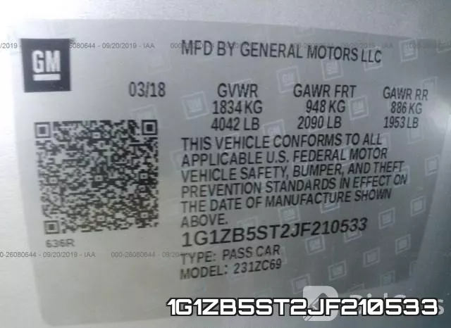 1G1ZB5ST2JF210533 фото 10