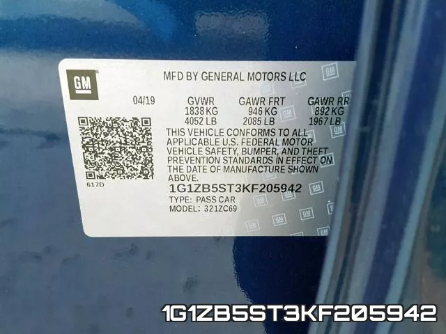 1G1ZB5ST3KF205942 фото 2