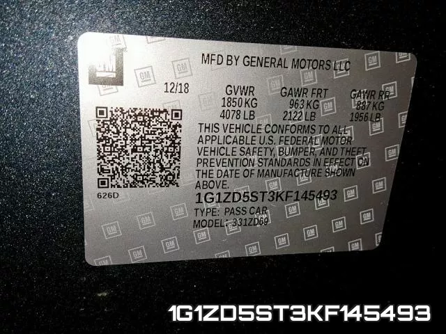 1G1ZD5ST3KF145493 фото 2