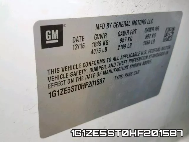 1G1ZE5ST0HF201587 фото 2