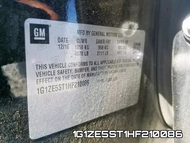 1G1ZE5ST1HF210086 фото 2