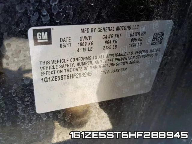 1G1ZE5ST6HF288945 фото 2