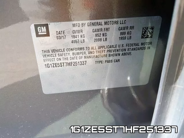 1G1ZE5ST7HF251337 фото 2