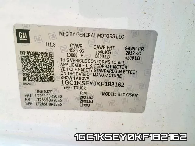 1GC1KSEY0KF182162 фото 2
