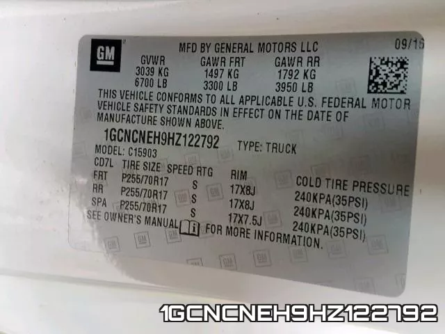 1GCNCNEH9HZ122792 фото 2