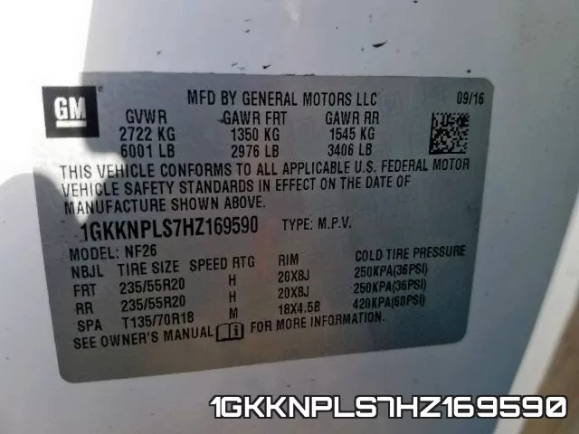 1GKKNPLS7HZ169590 фото 2