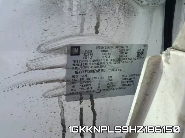 1GKKNPLS9HZ186150 фото 2