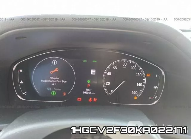 1HGCV2F30KA022171 фото 8