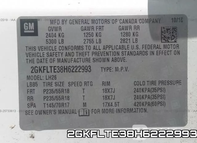 2GKFLTE38H6222993 фото 9