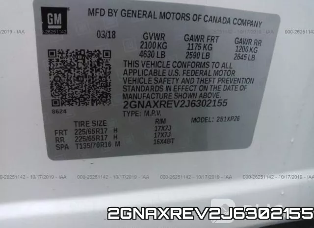 2GNAXREV2J6302155 фото 10