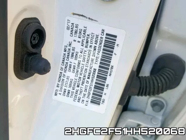 2HGFC2F51HH520068 фото 2