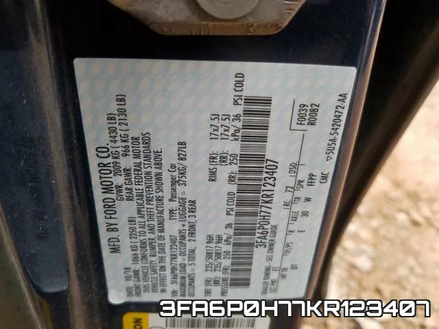 3FA6P0H77KR123407 фото 2