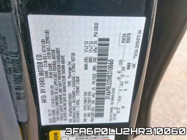 3FA6P0LU2HR310060 фото 2