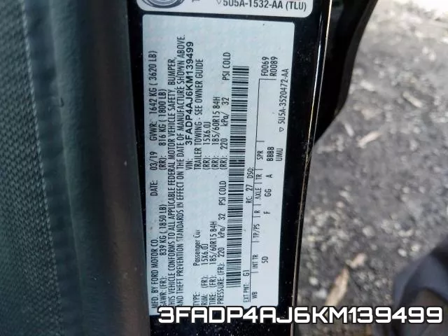 3FADP4AJ6KM139499 фото 2