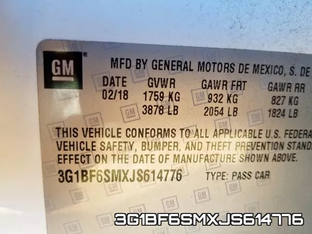 3G1BF6SMXJS614776 фото 2