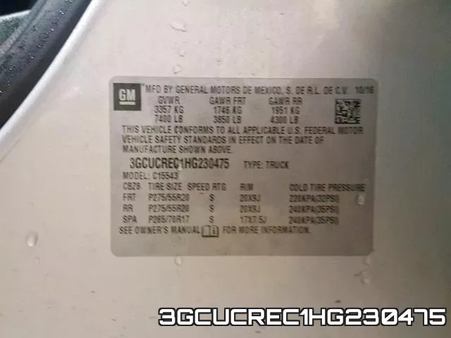 3GCUCREC1HG230475 фото 2
